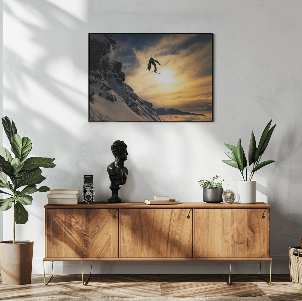 Sunset Snowboarding | Poster