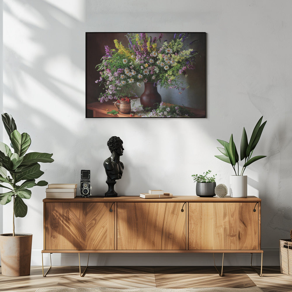 Still life with wildflowers and berries | Poster