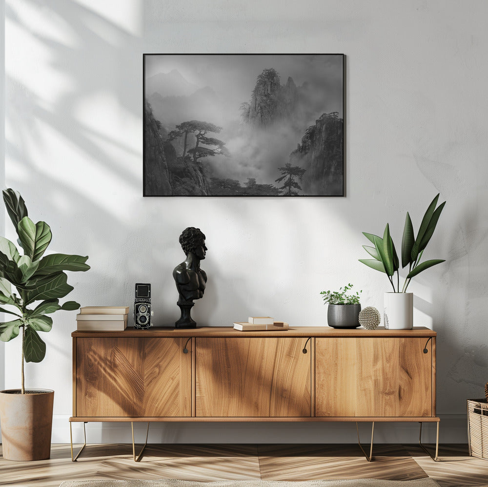 Huang Shan In The Fog | Poster