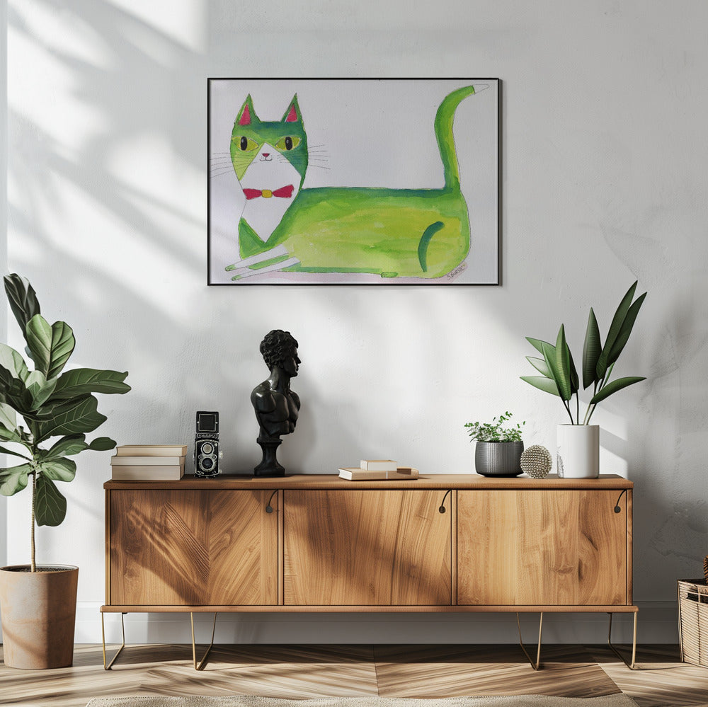 The green cat | Poster