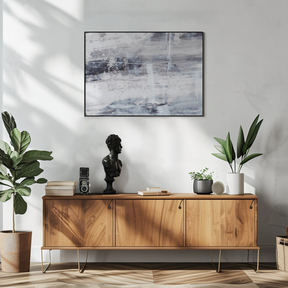 Textured Blend Of Gray And White Shades | Poster