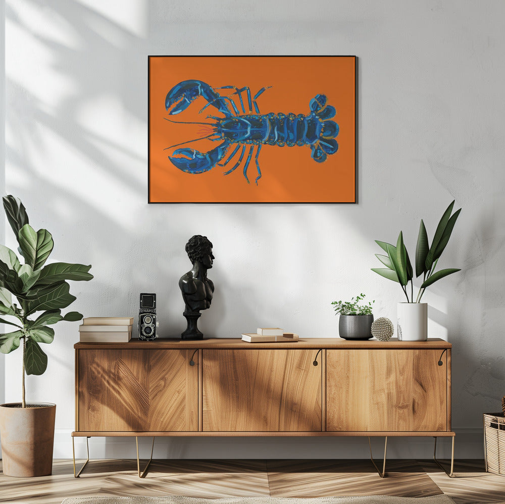 Lobster On Orange | Poster