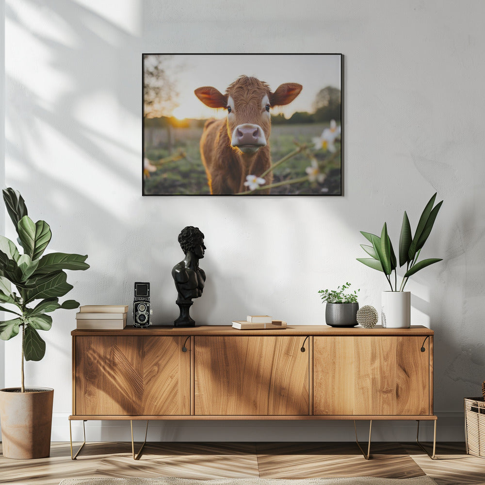 Cow at Sunrise | Poster