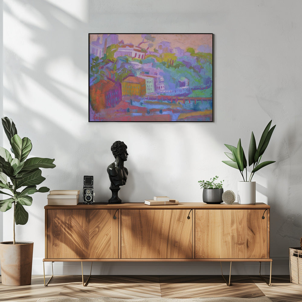 Colorful Hillside Scene | Poster