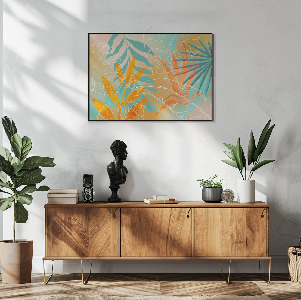 Tropical Summer Orange Turquoise | Poster