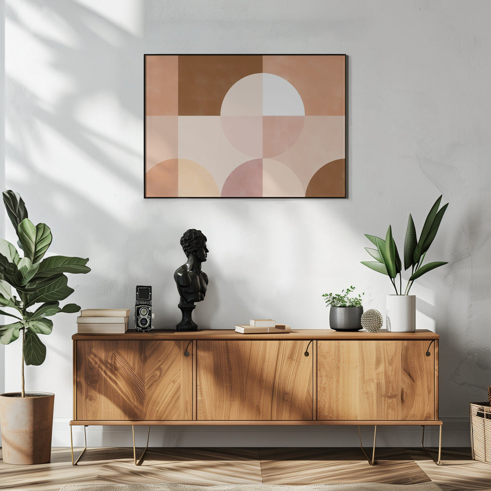 Geometric Shapes With Warm Earthy Tones | Poster