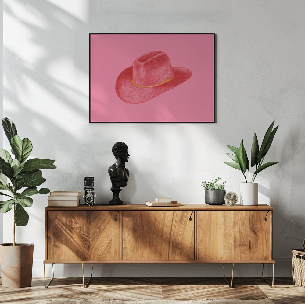 Red Stetson On Pink | Poster