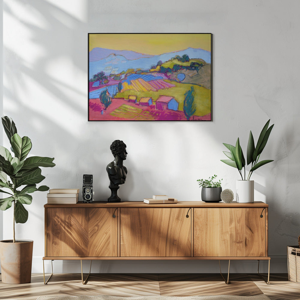 Pastel Hillside View | Poster