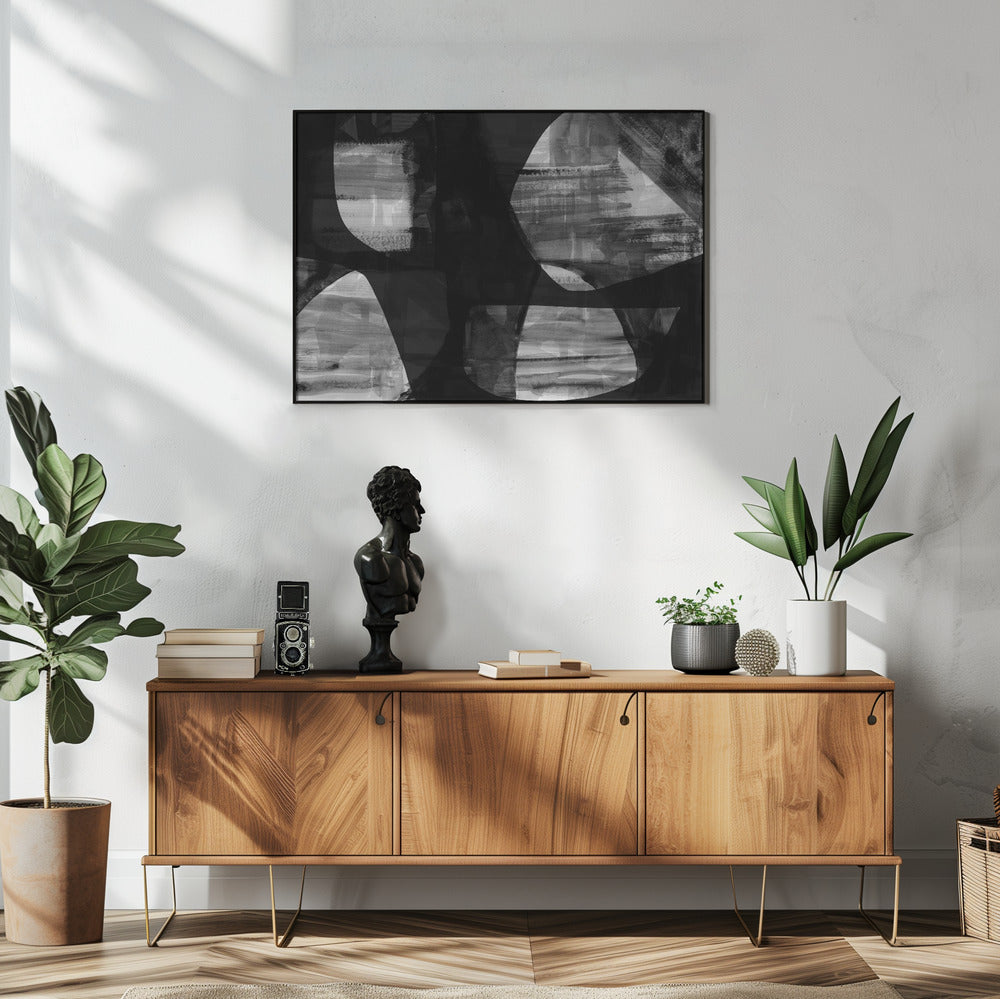 Abstract Black Night Shapes 4 | Poster