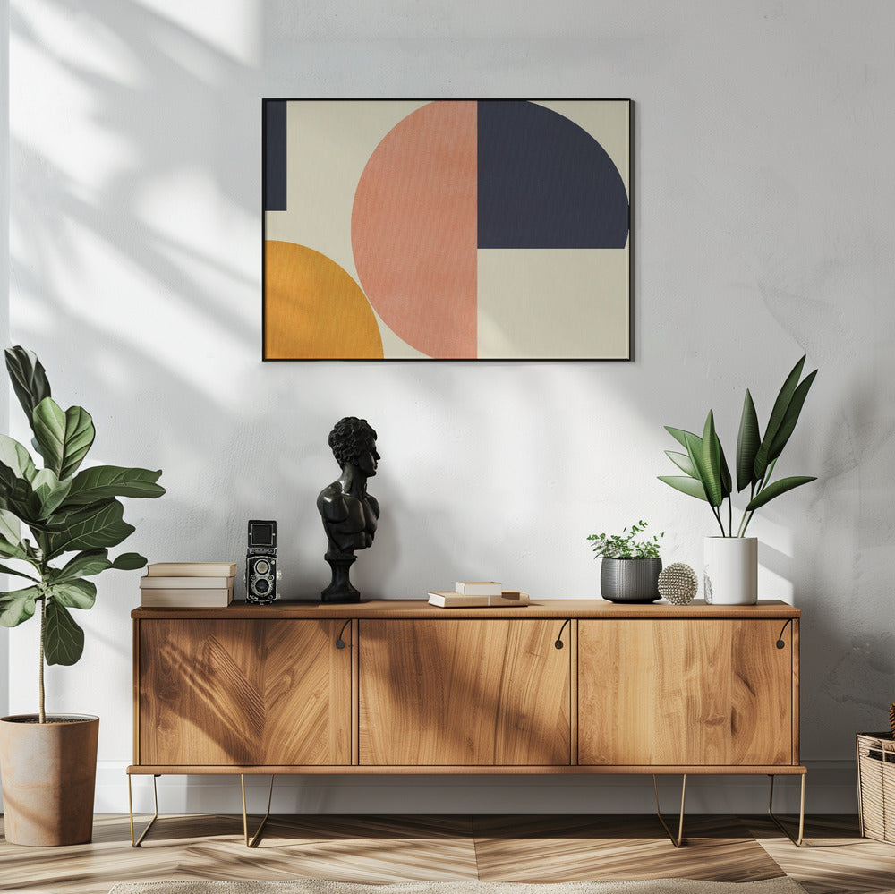 Rainbow Plus Shapes  Blue Mustard2 | Poster