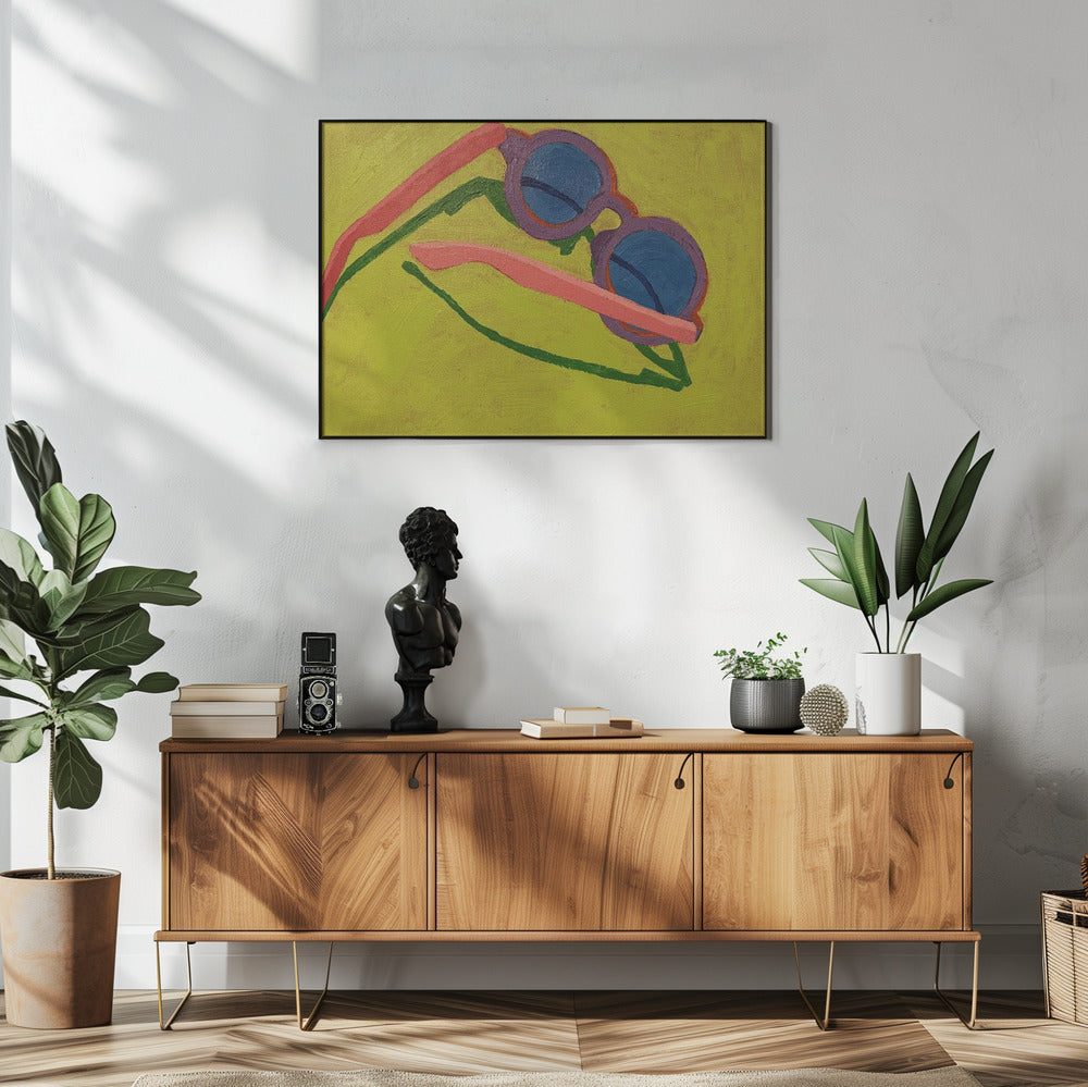Sunglasses on Yellow Green | Poster