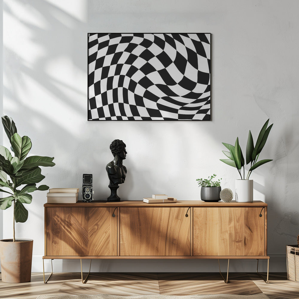 Checkerboard black and white | Poster