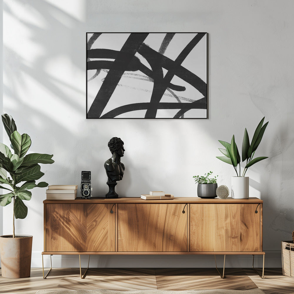 Bold Black Brushstrokes | Poster