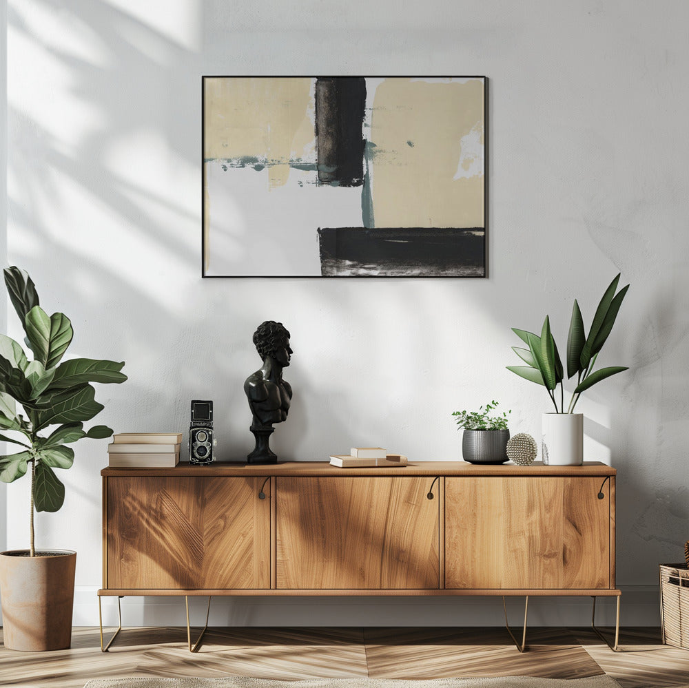 Neutral &amp; Black Art Print No 1 | Poster