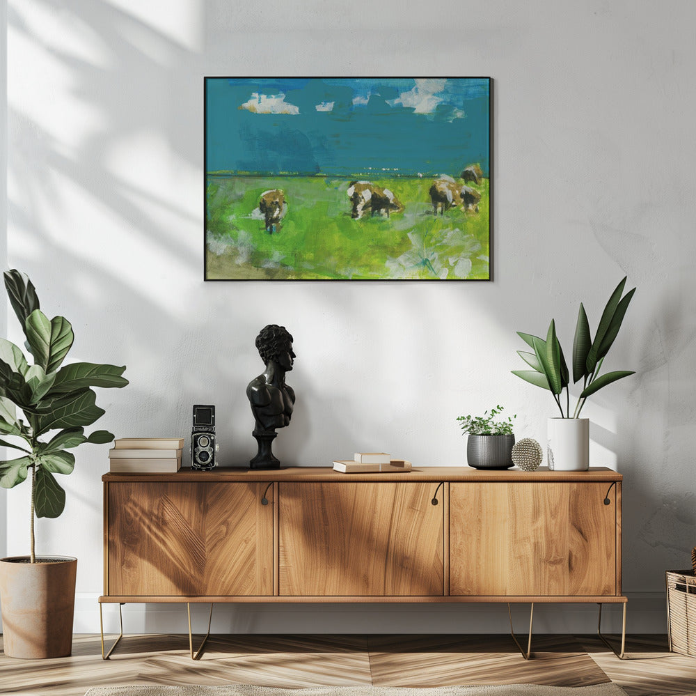 Cows In Landscape Print No 2 | Poster