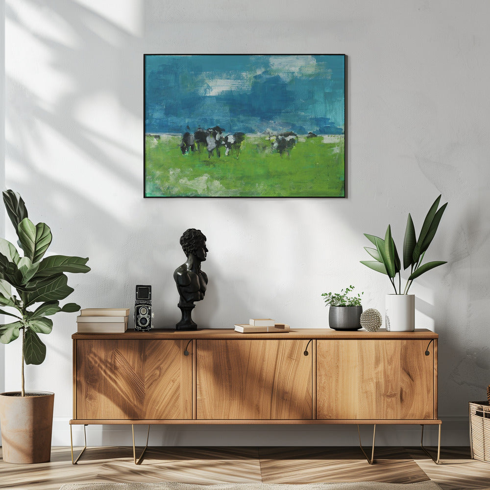 Cows In Landscape Print No 1 | Poster