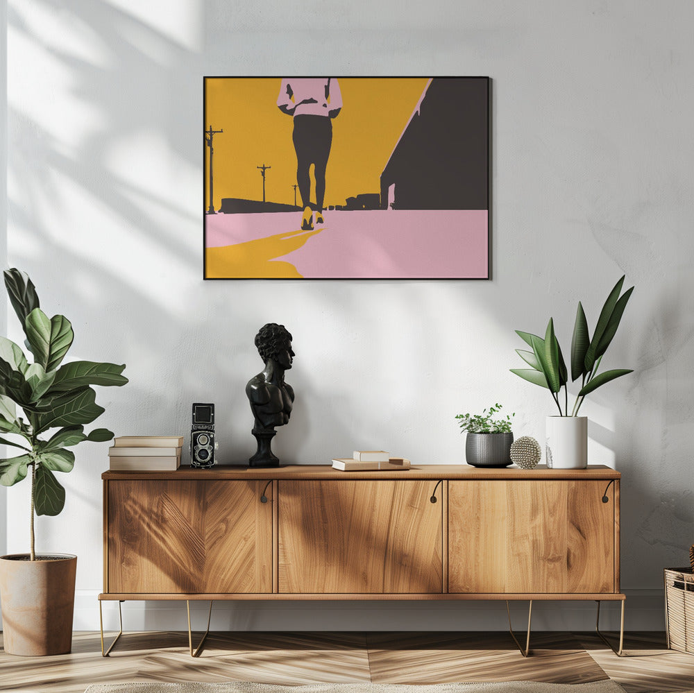 Silhouette of a Woman Walking | Poster