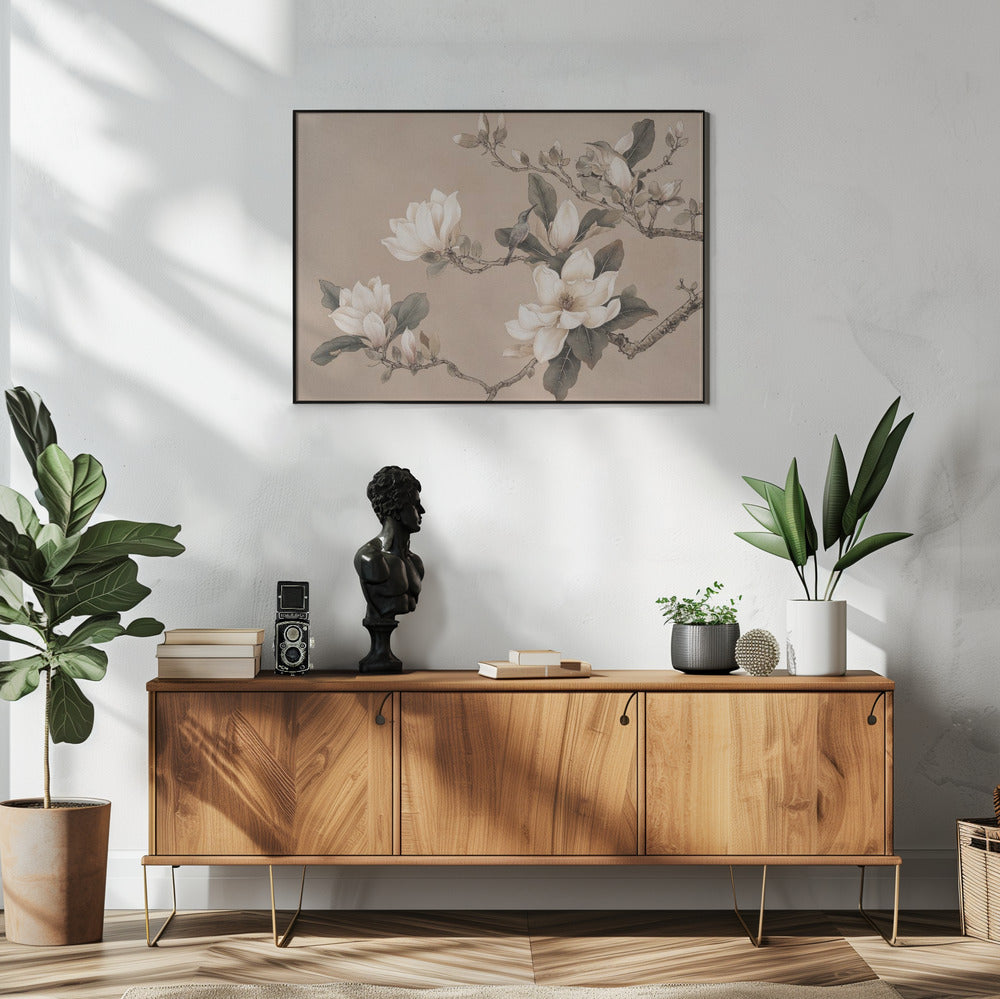 Chinoiserie Magnolia Bird 001 | Poster