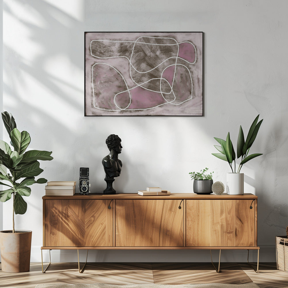 Pastel pink line drawing | Poster