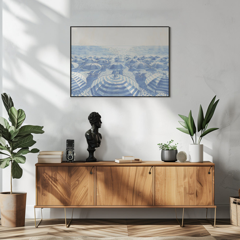 Striped Umbrellas Parchment | Poster