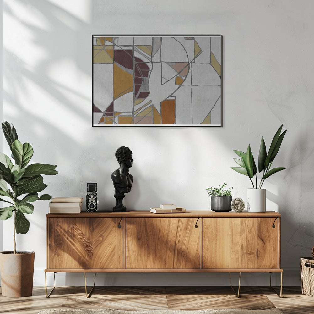 Abstract Geometric Forms in Warm Tones | Poster