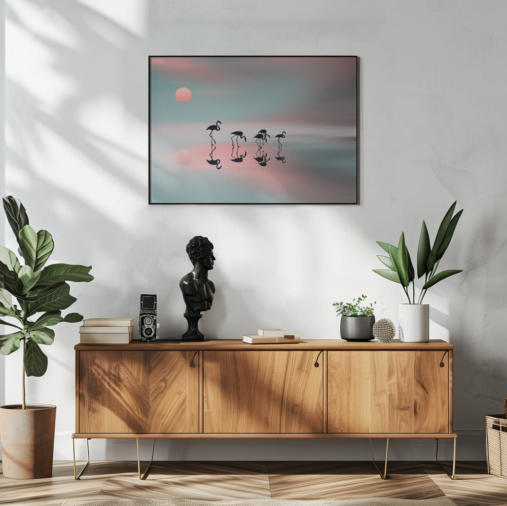 Family flamingos. | Poster