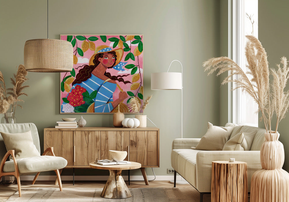 Portrait woman in Amalfi coast Italy | Canvas