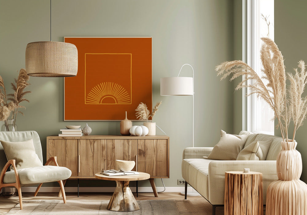 Caramel Minimal Sun | Canvas