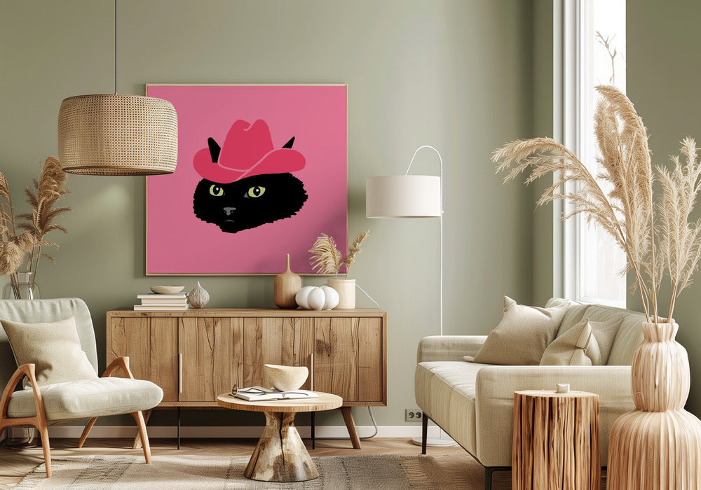 Marcy The Cute Cowgirl Cat | Canvas