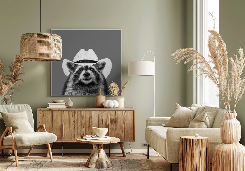 Wyatt The Cowboy Raccoon | Canvas