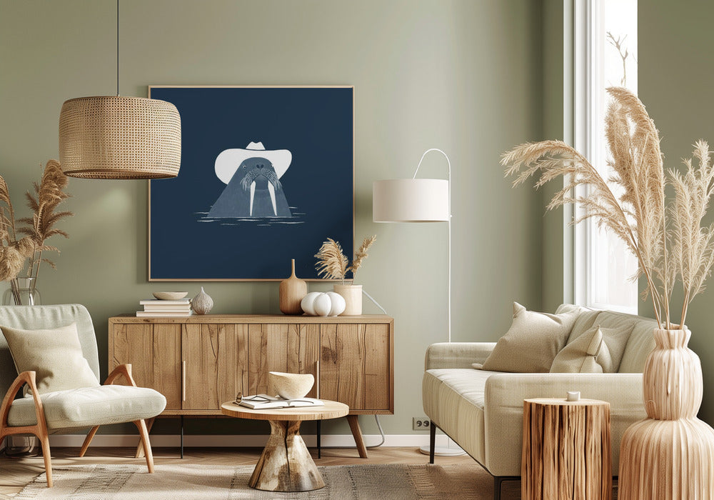 Hank The Cowboy Walrus | Canvas