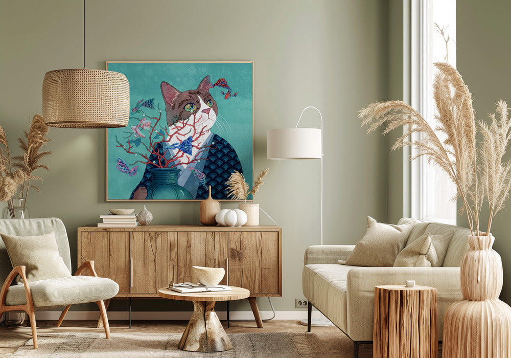 Cat and Fish | Canvas
