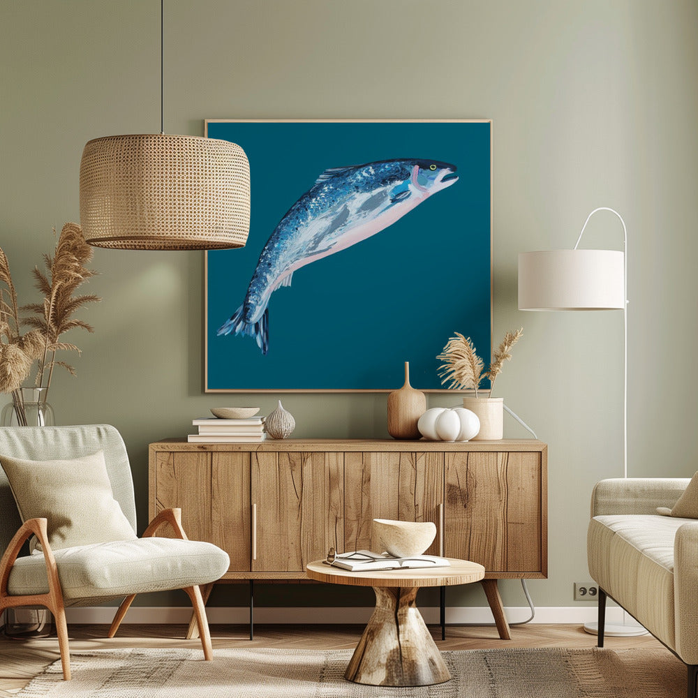 Leaping Salmon | Canvas