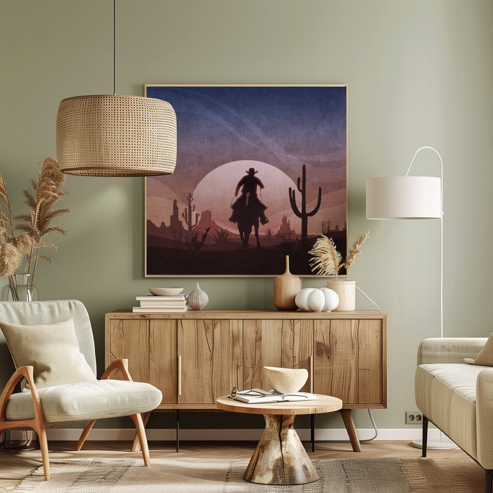 Desert Cowboy Sunset | Canvas