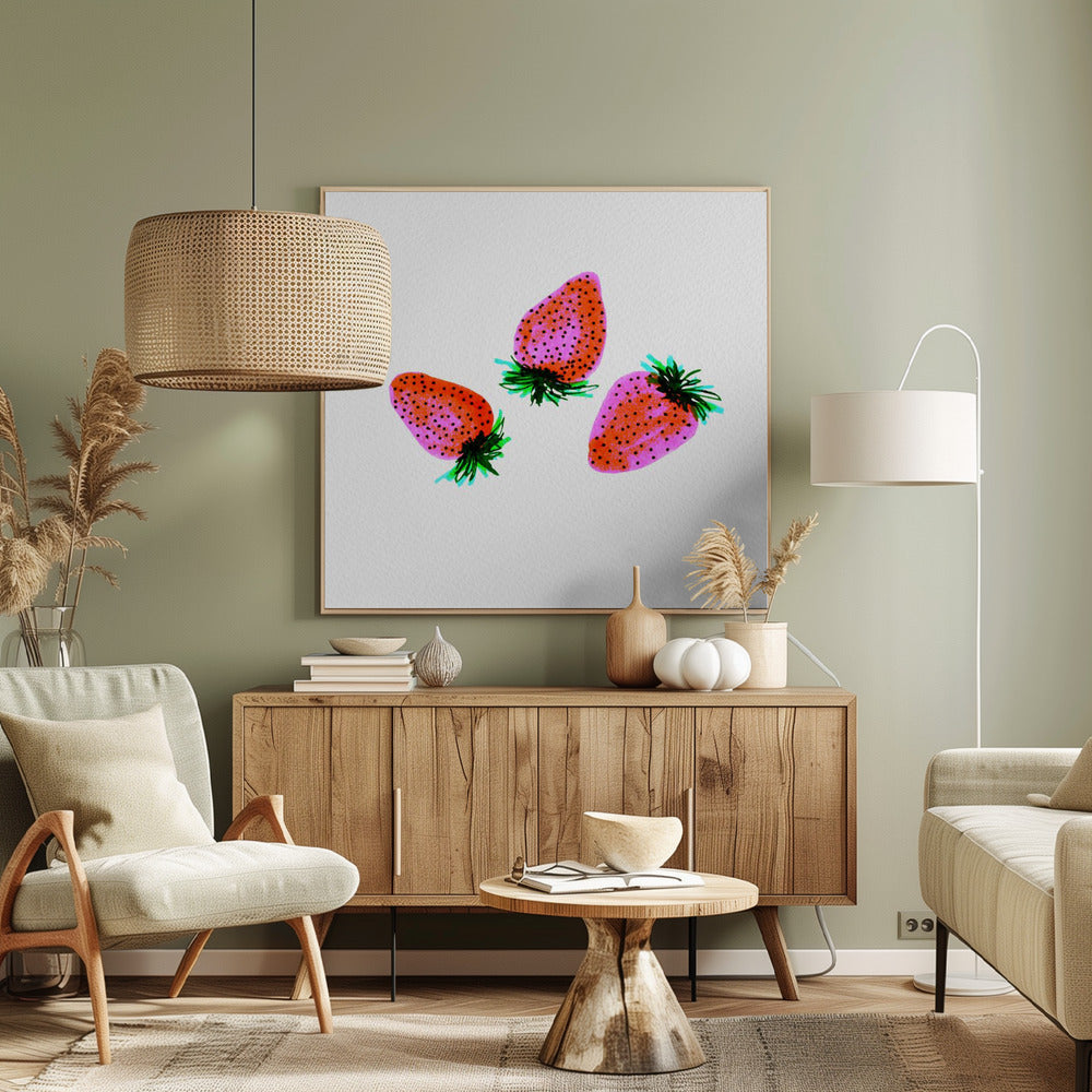 Red Lavender Sweet Strawberries Fruit | Canvas