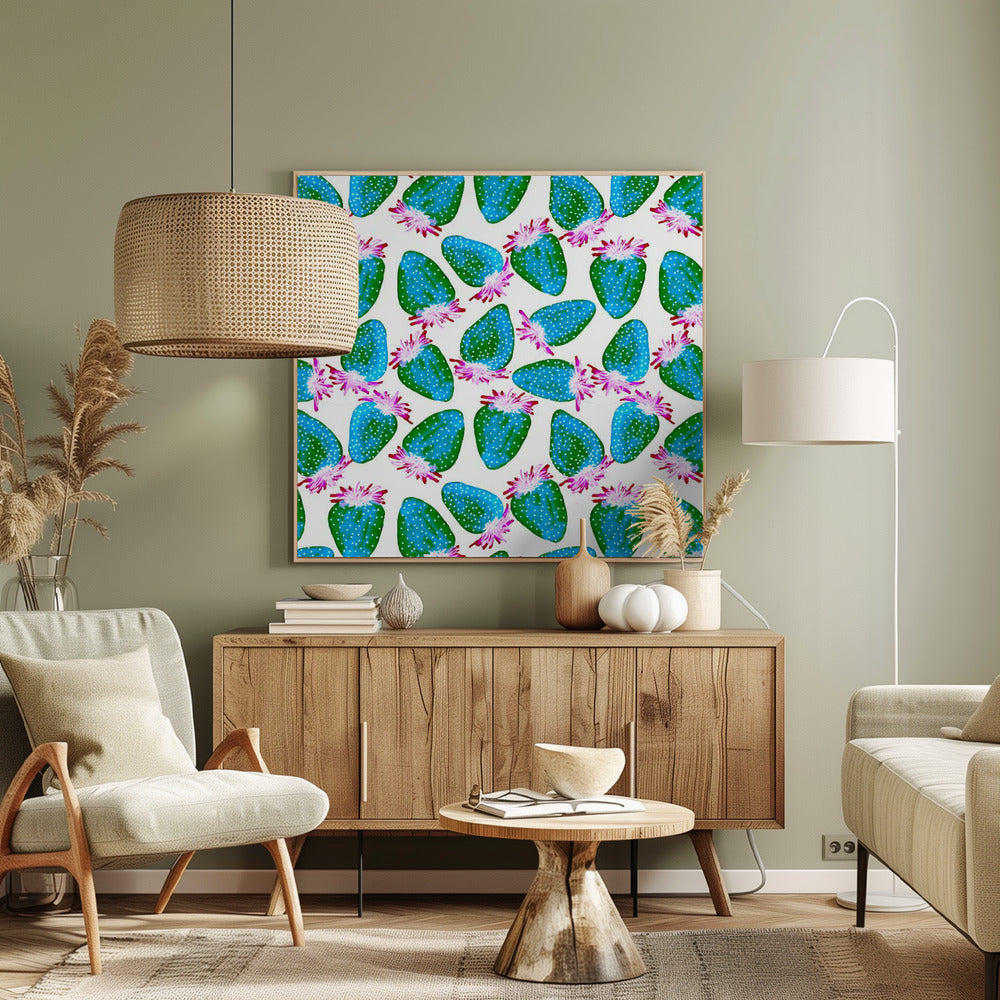 Teal Green Strawberries Fruit | Canvas
