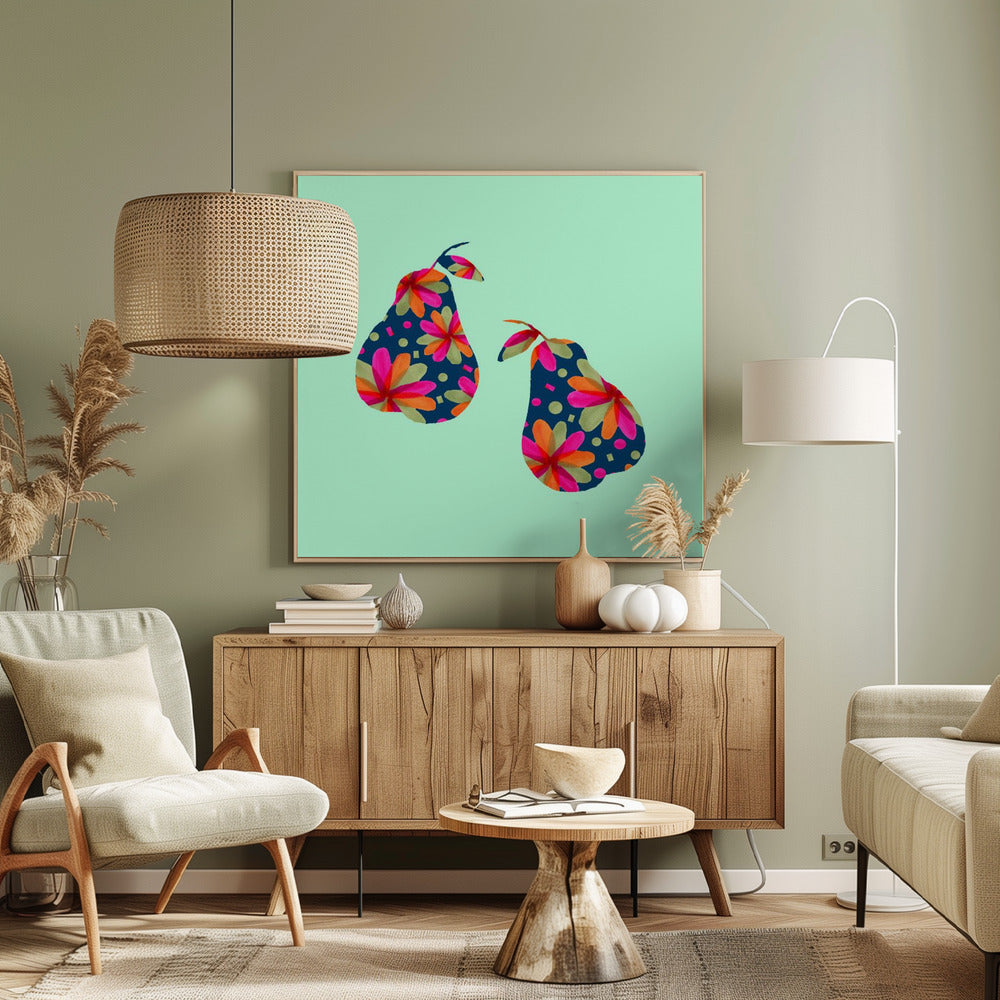 Pears In Pattern Art Print | Canvas