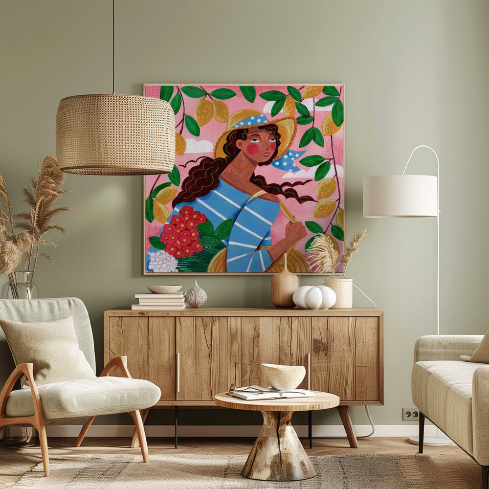 Portrait woman in Amalfi coast Italy | Canvas