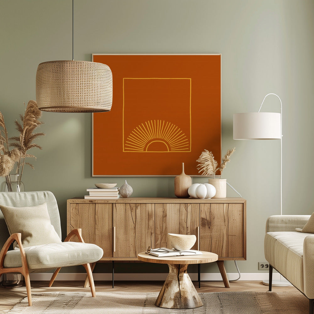Caramel Minimal Sun | Canvas