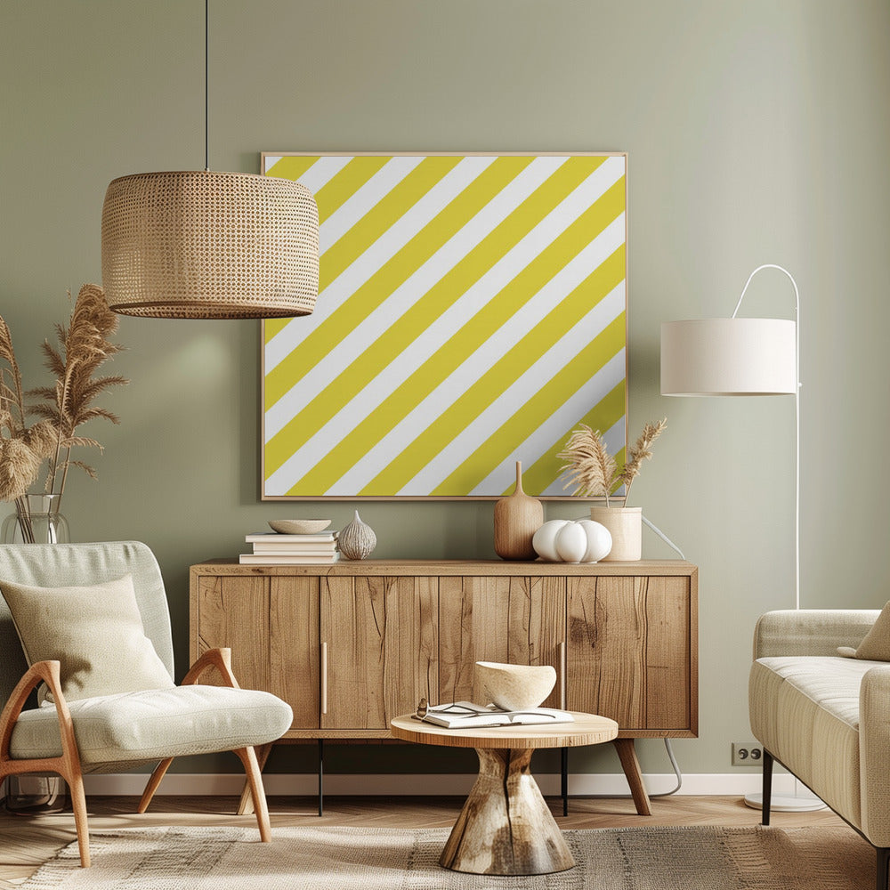 Yellow and White Stripes | Canvas