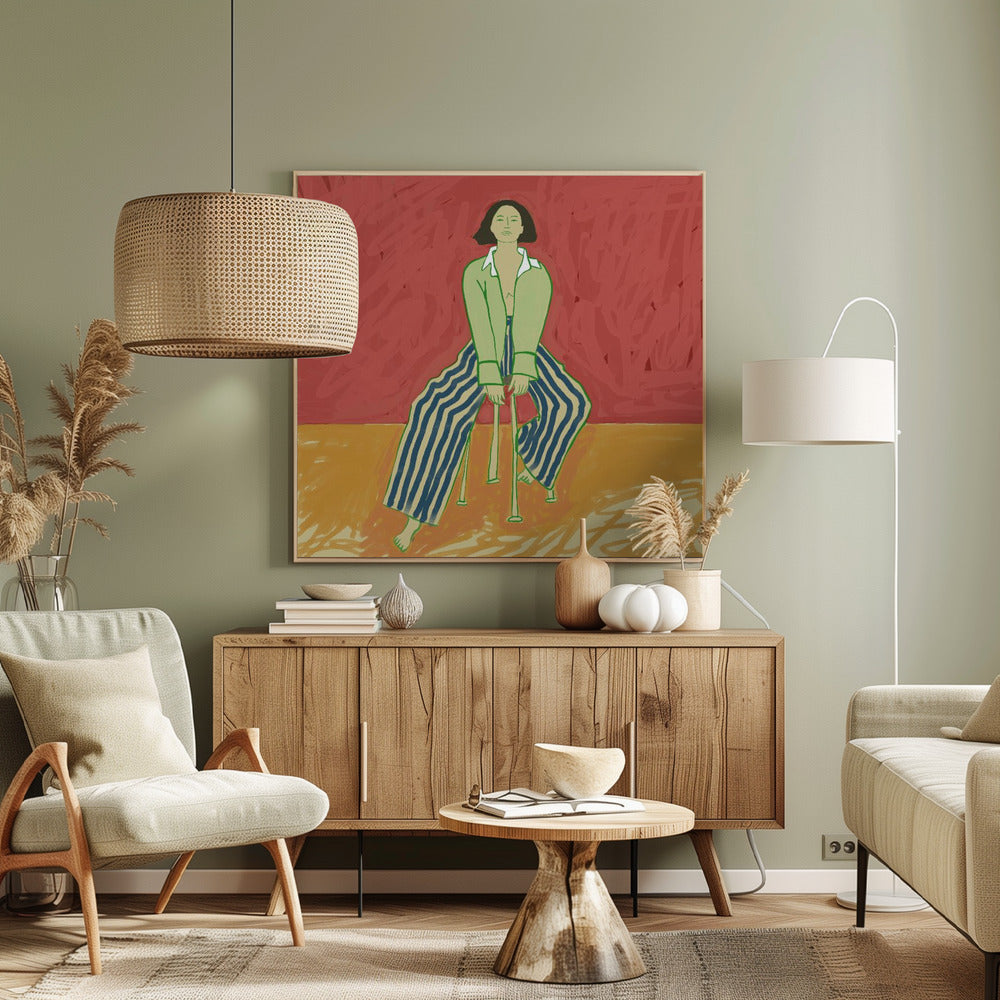 Woman on stool | Canvas