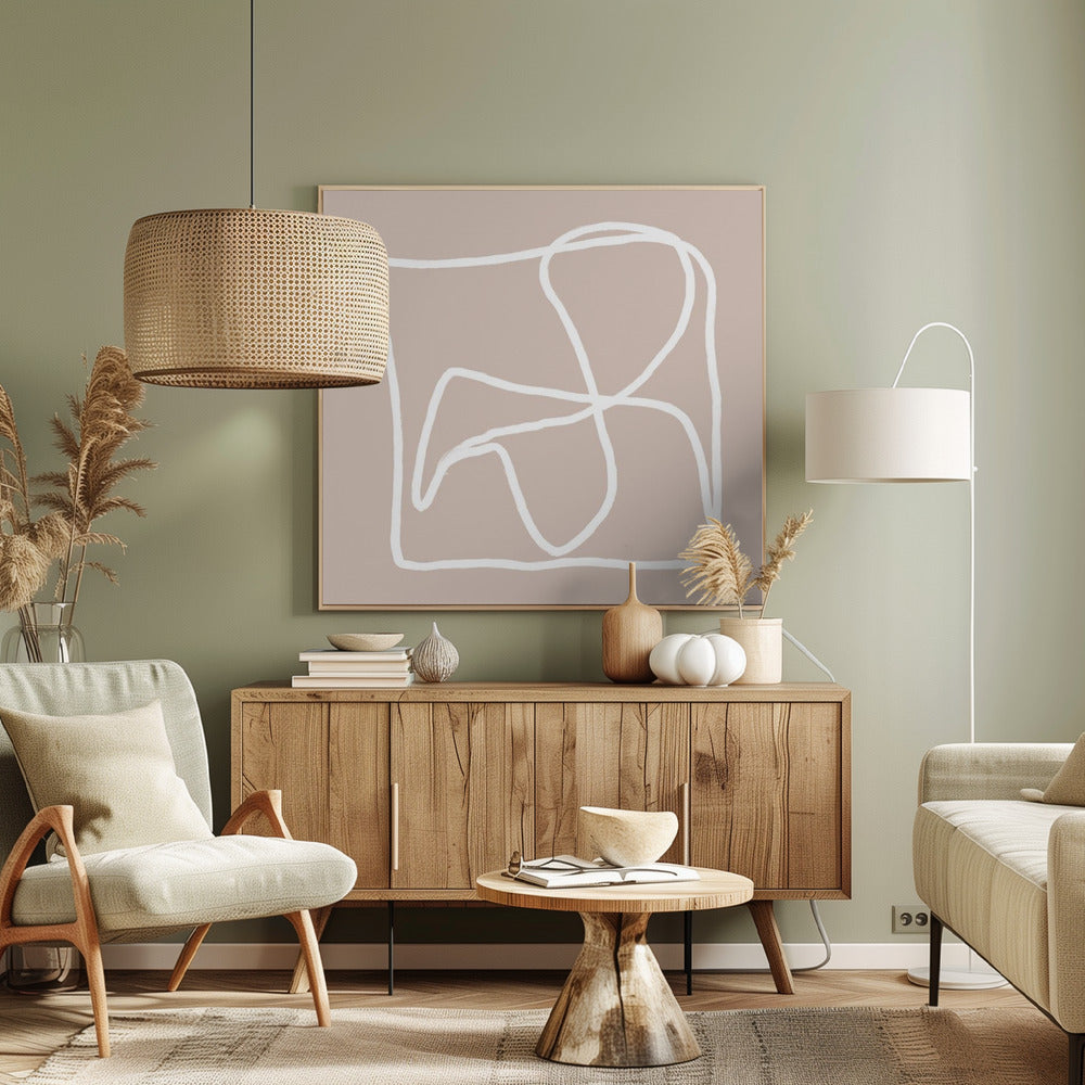 Beige abstract lines | Canvas