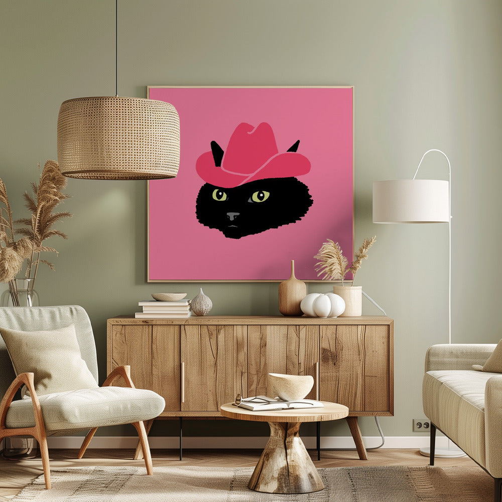 Marcy The Cute Cowgirl Cat | Canvas