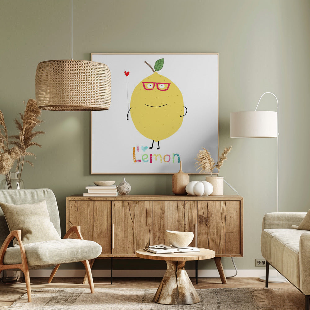 I Love Lemon! A Cute Lemon Holding a Love Heart. | Canvas