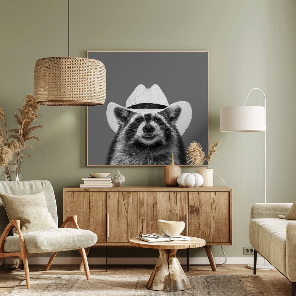 Wyatt The Cowboy Raccoon | Canvas