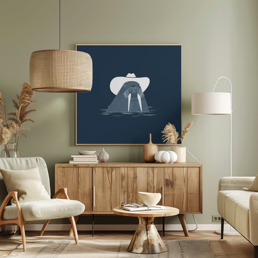Hank The Cowboy Walrus | Canvas