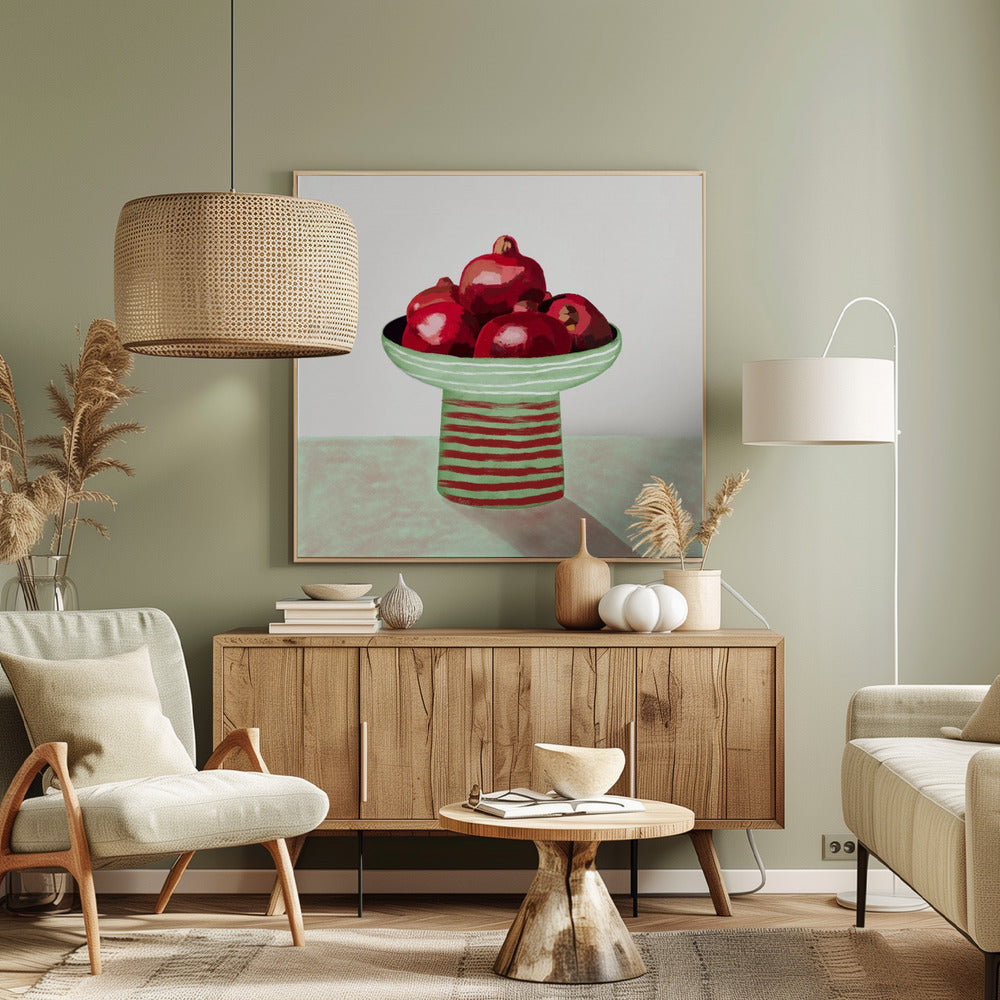 Pomegranate fruit bowl | Canvas