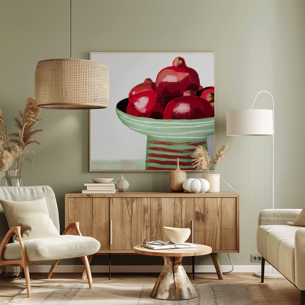 Pomegranates in bowl | Canvas