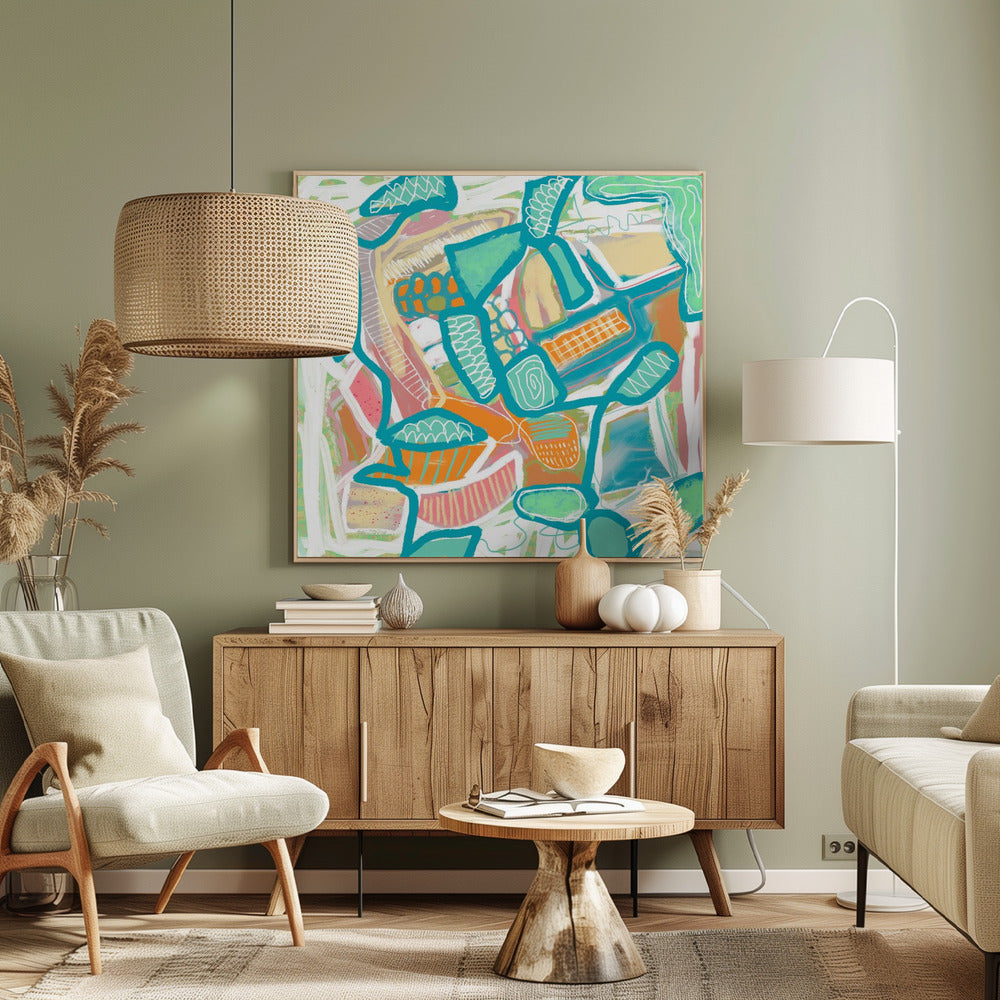 Blue and orange pattern | Canvas