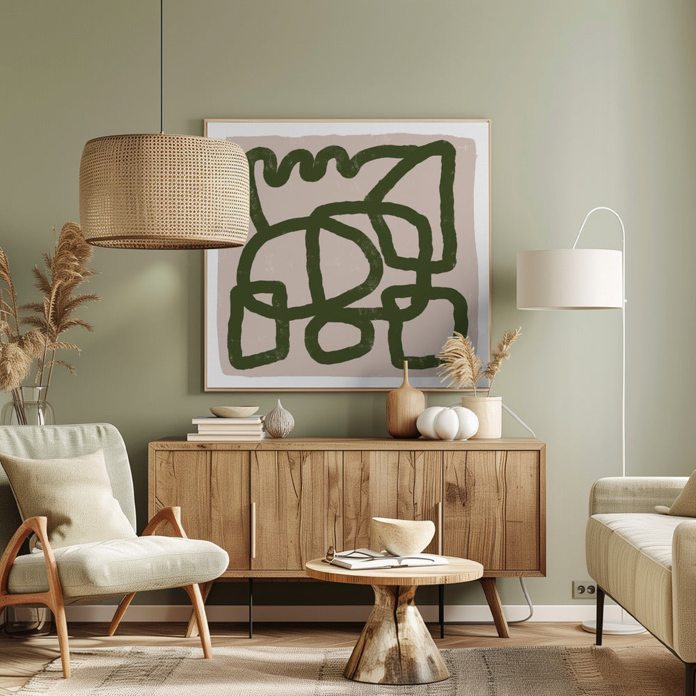 Line drawing green | Canvas